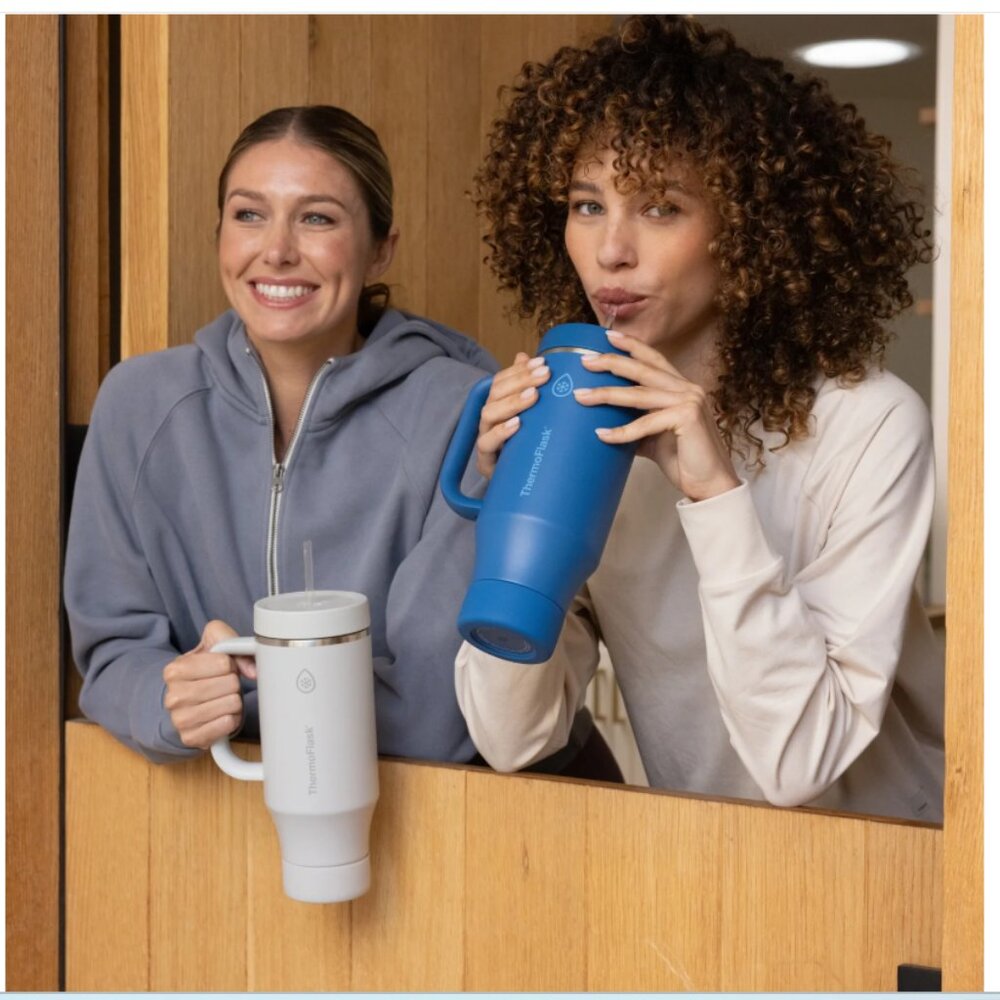 40 oz ThermoFlask Tumbler 2 Pack Blue/White - Picture 3 of 6